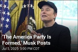His New Party Is in Business, Musk Says