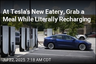 At Tesla&#39;s New Eatery, Grab a Meal While Literally Recharging