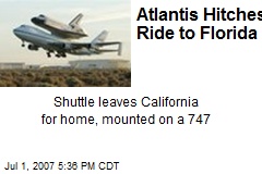 Atlantis Hitches Ride to Florida