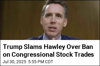 Trump Slams Hawley Over Ban on Congressional Stock Trades