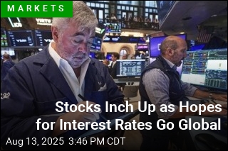 Stocks Inch Up as Hopes for Interest Rates Go Global