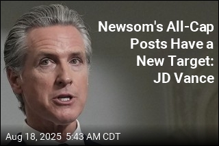 Newsom&#39;s All-Cap Posts Have a New Target: JD Vance