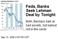Feds, Banks Seek Lehman Deal by Tonight