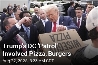 Trump Delivers Pizza to Troops, Agents in DC