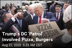 Trump Delivers Pizza to Troops, Agents in DC