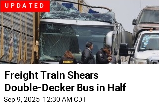 Freight Train Rams Bus in Mexico