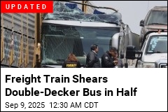 Freight Train Rams Bus in Mexico