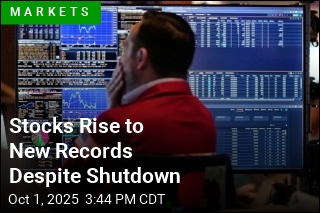 Stocks Rise to New Records Despite Shutdown