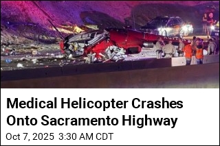 Medical Helicopter Crashes Onto California Highway