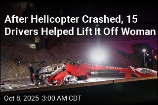 15 Drivers Help Firefighters Lift Crashed Helicopter
