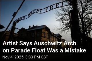 Artist Sorry After Auschwitz Gate Replica Appears on School Float