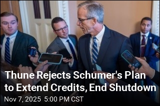 Thune Rejects Schumer&#39;s Plan to Extend Credits, End Shutdown