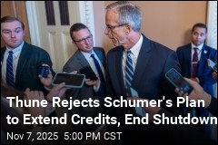 Thune Rejects Schumer&#39;s Plan to Extend Credits, End Shutdown