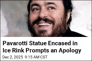 Pavarotti Statue Encased in Ice Rink Prompts an Apology