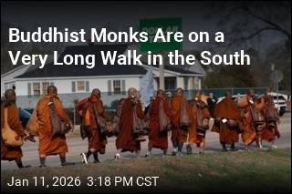 Buddhist Monks Walking 2.3K Miles Across South for Peace