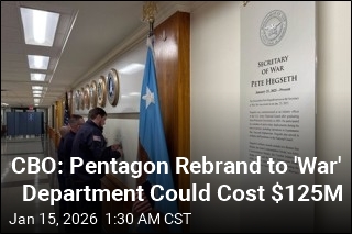 CBO: Pentagon Rebrand to 'War' Department Could Cost $125M