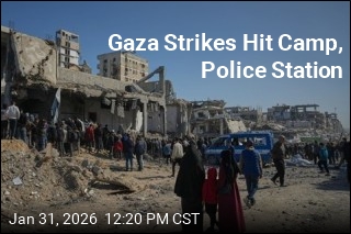 Gaza Strikes Hit Camp, Police Station