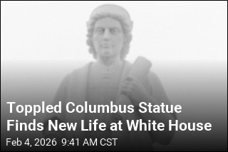 Toppled Columbus Statue Finds New Life at White House