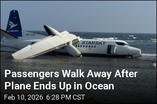 Passengers Walk Away After Plane Ends Up in Ocean