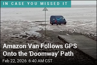 Amazon Van Gets Stuck on the Medieval 'Doomway' Path