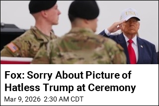 Fox: Sorry We Showed Picture of Hatless Trump at Ceremony