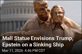 Mall Statue Envisions Trump, Epstein on a Sinking Ship