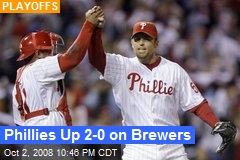 Phillies Up 2-0 on Brewers