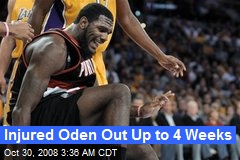 Injured Oden Out Up to 4 Weeks