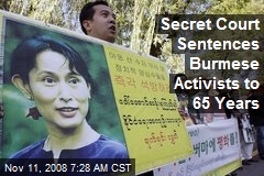 Secret Court Sentences Burmese Activists to 65 Years
