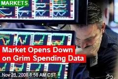 Market Opens Down on Grim Spending Data