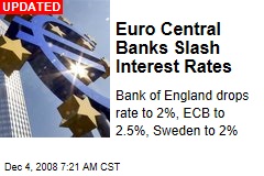 Euro Central Banks Slash Interest Rates