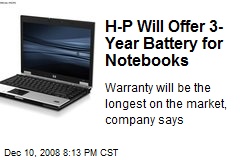H-P Will Offer 3-Year Battery for Notebooks