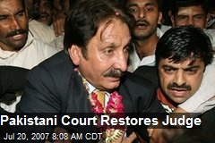 Pakistani Court Restores Judge