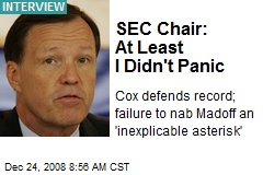 SEC Chair: At Least I Didn't Panic