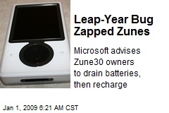 Leap-Year Bug Zapped Zunes