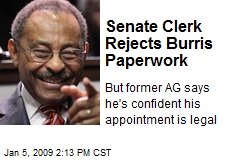 Senate Clerk Rejects Burris Paperwork