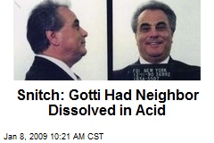 Snitch: Gotti Had Neighbor Dissolved in Acid