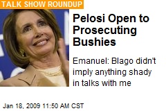 Pelosi Open to Prosecuting Bushies