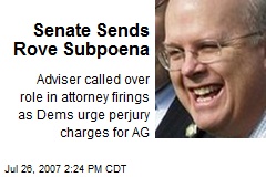 Senate Sends Rove Subpoena
