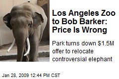 Los Angeles Zoo to Bob Barker: Price Is Wrong