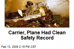 Carrier, Plane Had Clean Safety Record