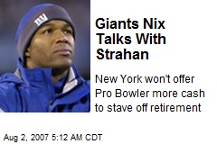 Giants Nix Talks With Strahan