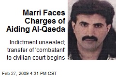 Marri Faces Charges of Aiding Al-Qaeda