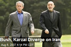 Bush, Karzai Diverge on Iran