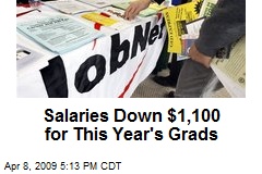 Salaries Down $1,100 for This Year's Grads