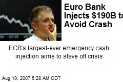 Euro Bank Injects $190B to Avoid Crash