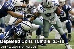 Depleted Colts Tumble, 23-10