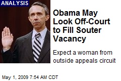 Obama May Look Off-Court to Fill Souter Vacancy