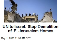 UN to Israel: Stop Demolition of E. Jerusalem Homes