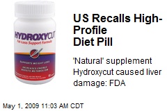 US Recalls High-Profile Diet Pill